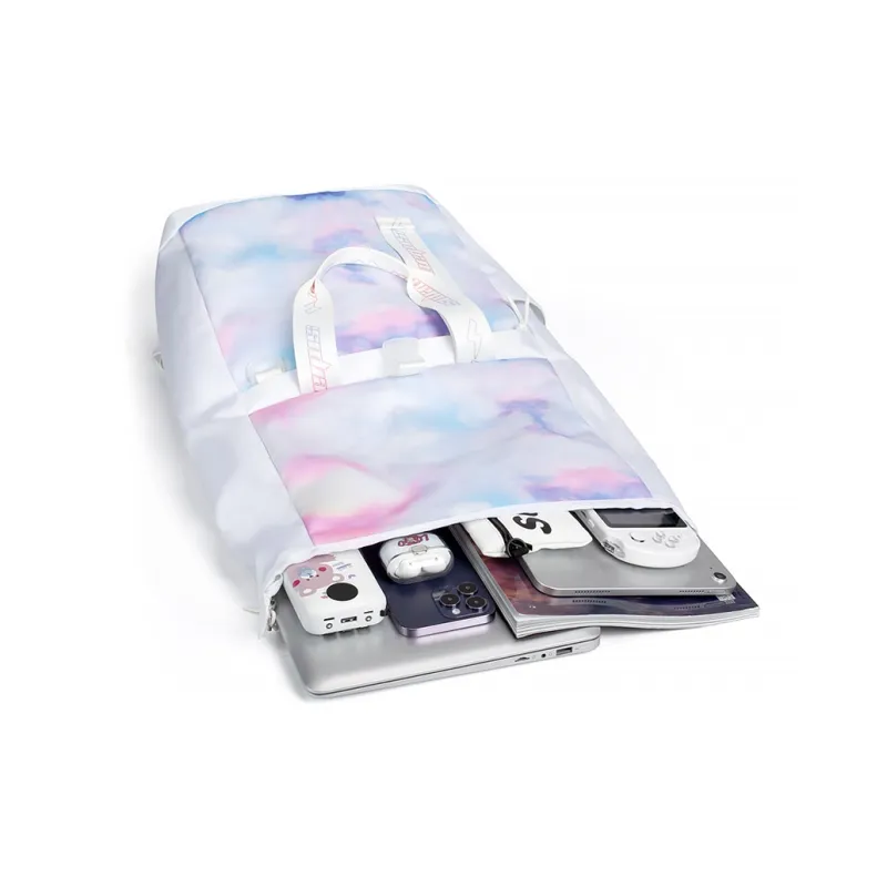 LOVERPUSS Polyester Backpack Regular Unisex Dazzling Color White-2