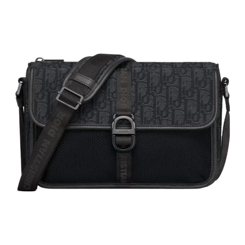 DIOR Oblique Print Shoulder Bag Crossbody Bag Regular Men's Black-0