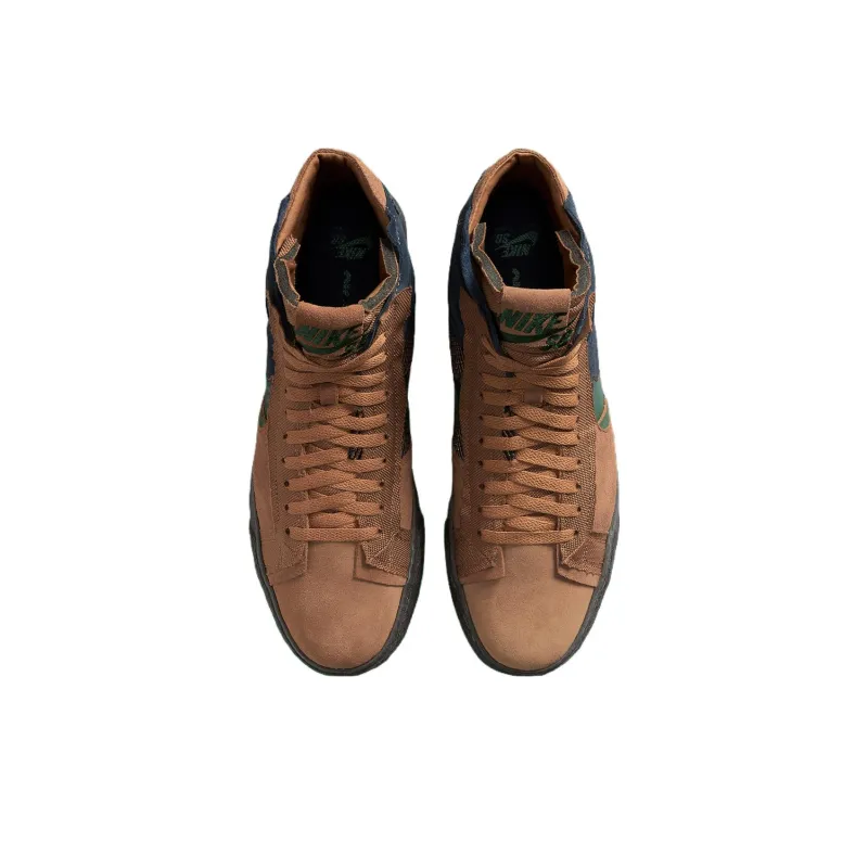 Nike Sb Zoom Blazer Mid Premium Legend Dark Brown Obsidian Patchwork-3