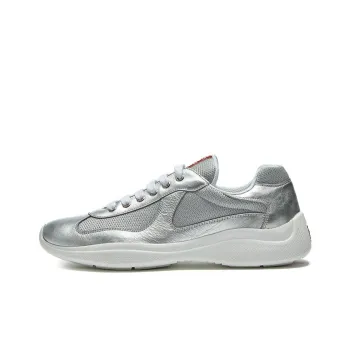 PRADA America's Cup Anti-Slip Wear-Resistant Low-Top Casual Shoes Men's Silver