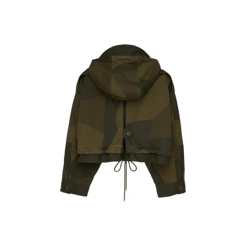 ZARA Cropped Coats Women's Dark Khaki-1
