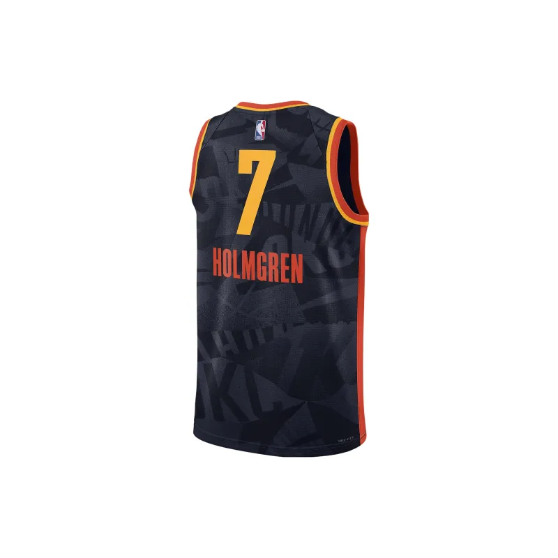 Nike Dri Fit Basketball Jerseys SW Fan Edition 2023/24 Season Oklahoma Thunder Chet Holmgren No. 7 Size Men's Black-1