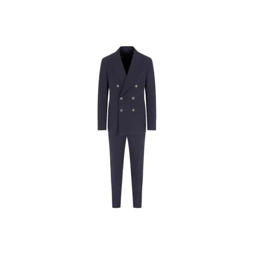 GIORGIO ARMANI Business Suits Men Set Navy Business Suits+Navy Suit Trousers