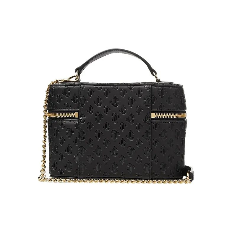 Jimmy Choo Artificial Leather Handbag Shoulder Bag Crossbody Bag Makeup Bag Women's Black-2