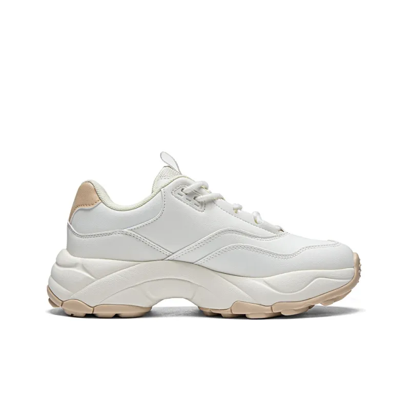 Kappa Height Increasing Wear-Resistant Slip-Resistant High-Top Chunky Sneakers Unisex Winter White/Black-1