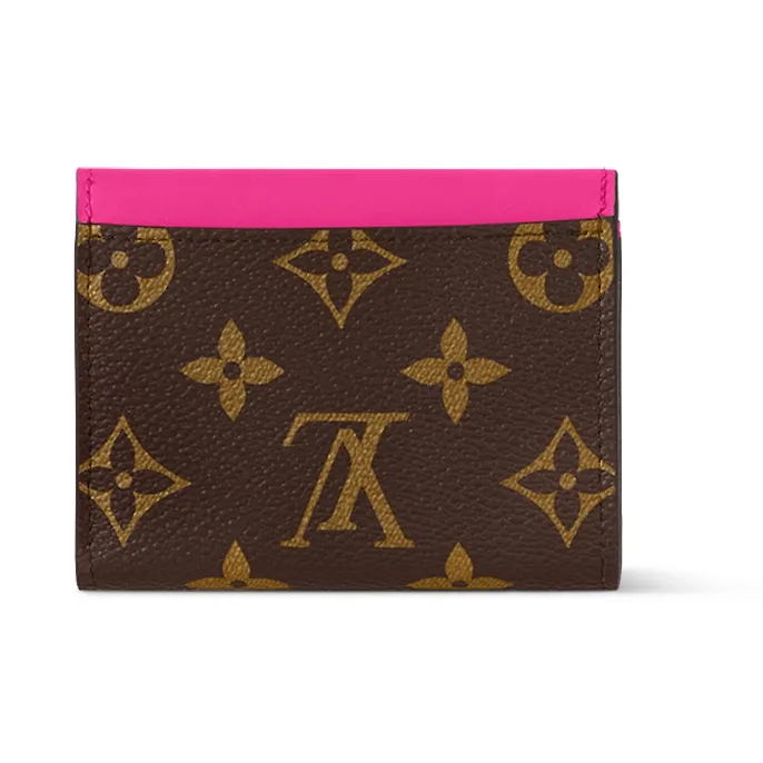 LOUIS VUITTON Canvas With Leather Wallet Regular Women's Brown & Pink-2