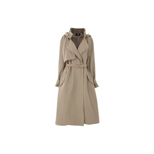 SOON FLOWER Trench Coats Women's Khaki