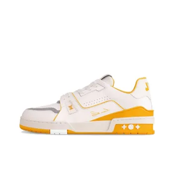 LOUIS VUITTON Trainer Low Top Skateboard Shoes Women's Yellow White