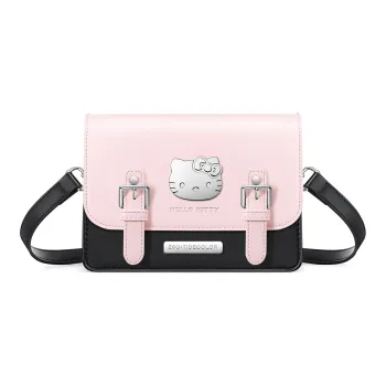 Zgo Sanrio Hello Kitty Collection Hello Kitty PU Shoulder Bag Messenger Satchel Bag Women's Pink Black