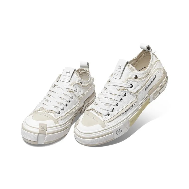 Daisy Fellowes Height Increasing Lightweight Low-Top Skateboard Shoes/Canvas Shoes Unisex White-3