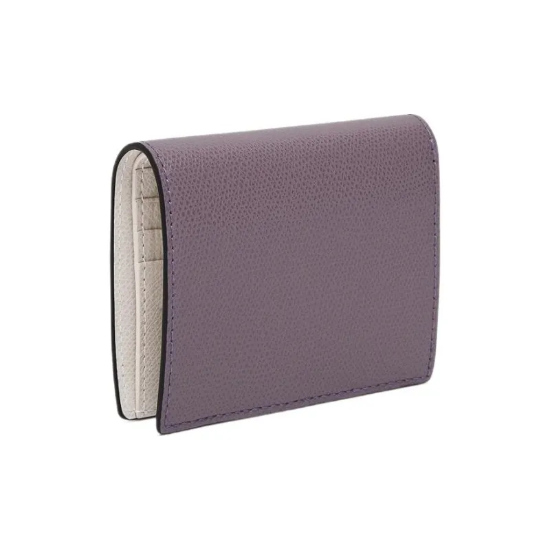 Furla Textured Leather Wallet Small Size Women's Purple-1