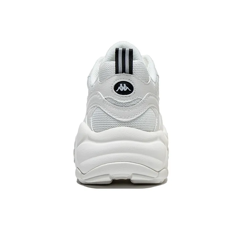 Kappa Back to Back Anti Slip Wear Resistant Low Top Chunky Sneakers Unisex White Black-5