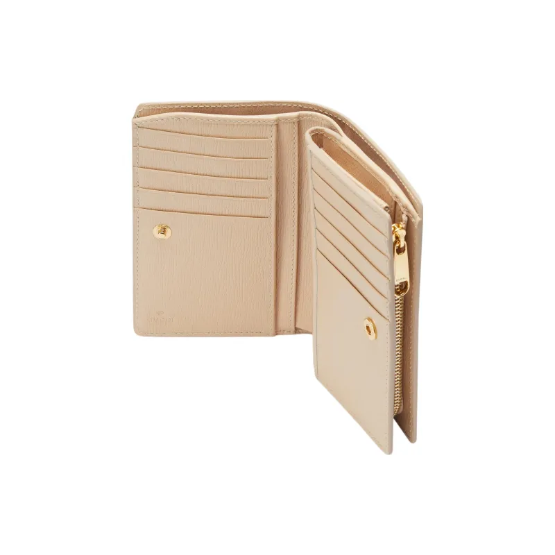 GUCCI Leather Wallet Regular Women's Light Beige-3
