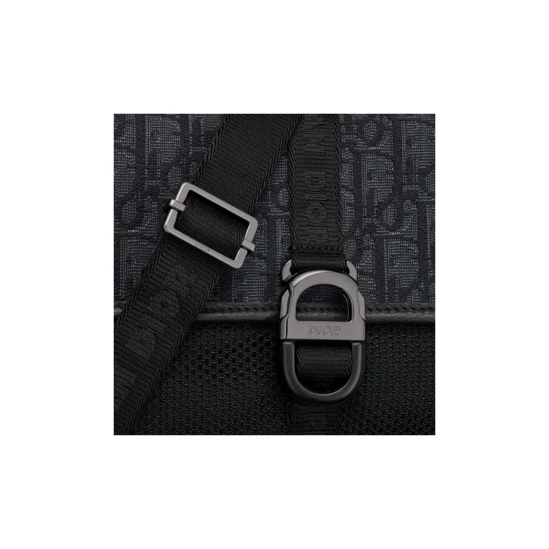 DIOR Oblique Print Shoulder Bag Crossbody Bag Regular Men's Black-5