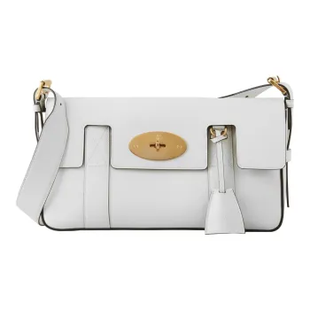 Mulberry Bayswater Classic Smooth Calfskin Shoulder Bag, Crossbody Bag, Handbag Regular Women's White