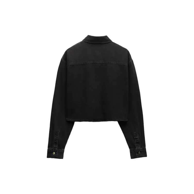ZARA Denim Jacket Women's Black-1