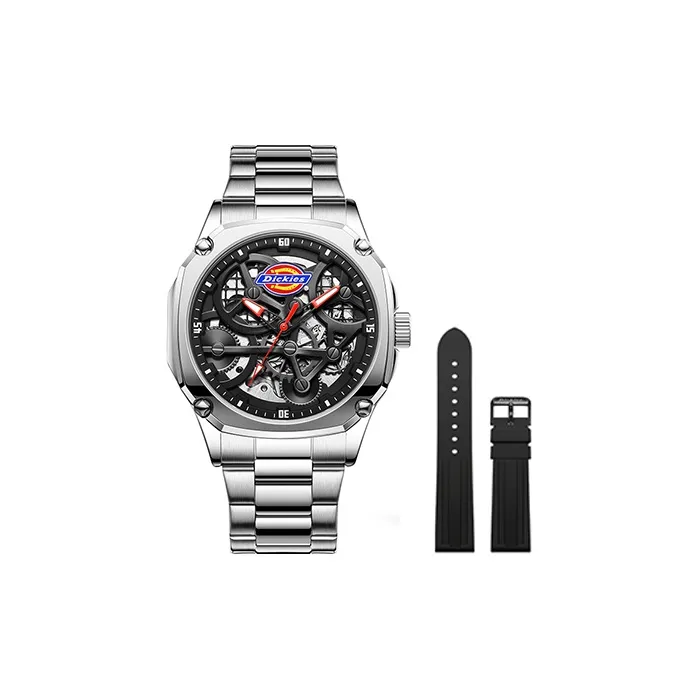 Dickies Creator Collection Emperor Cool Fit Wrist Watch Mechanical Movement Silicone Strap Cut Out Dial Men's Watches-5