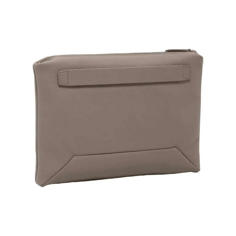 TUMI Leather Shoulder Bag Clutch Men's Taupe-1