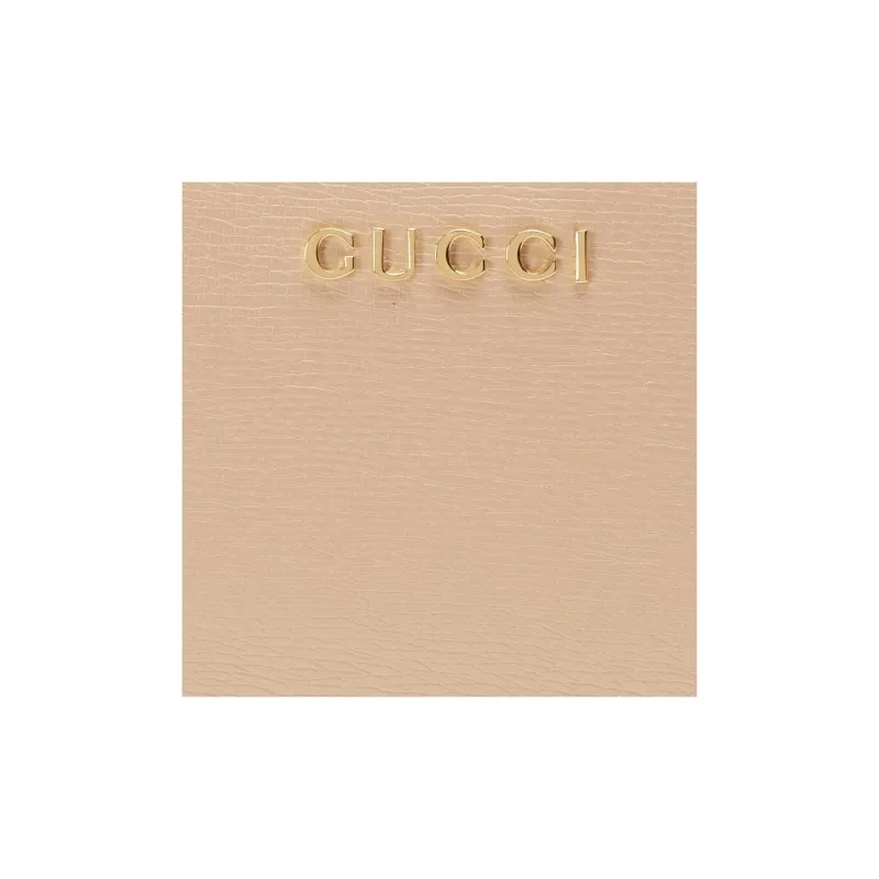 GUCCI Leather Wallet Regular Women's Light Beige-5