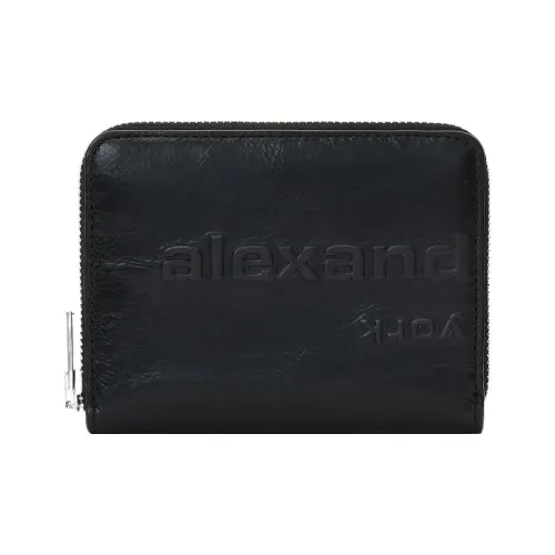 Alexander Wang Patent Leather Patchwork Cow Leather Wallet Regular Women's Black