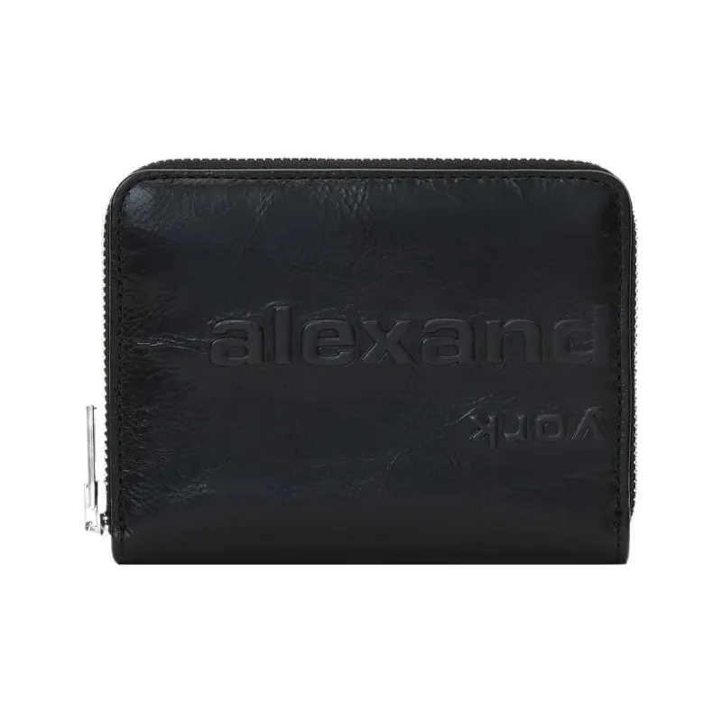 Alexander Wang Patent Leather Patchwork Cow Leather Wallet Regular Women's Black-0