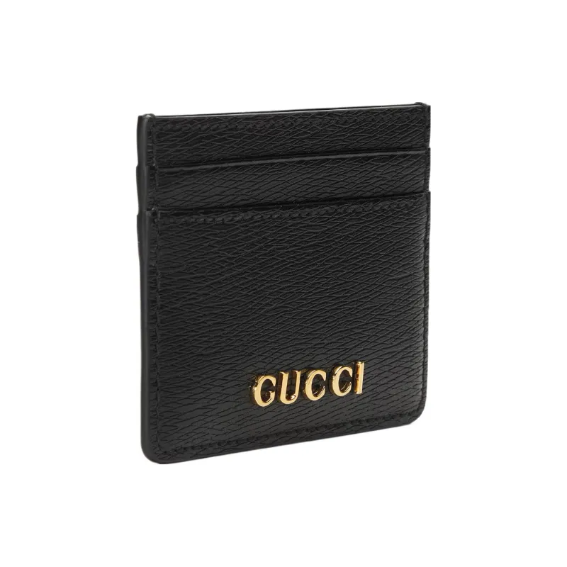 GUCCI Leather Card Holder Regular Women's Black-1