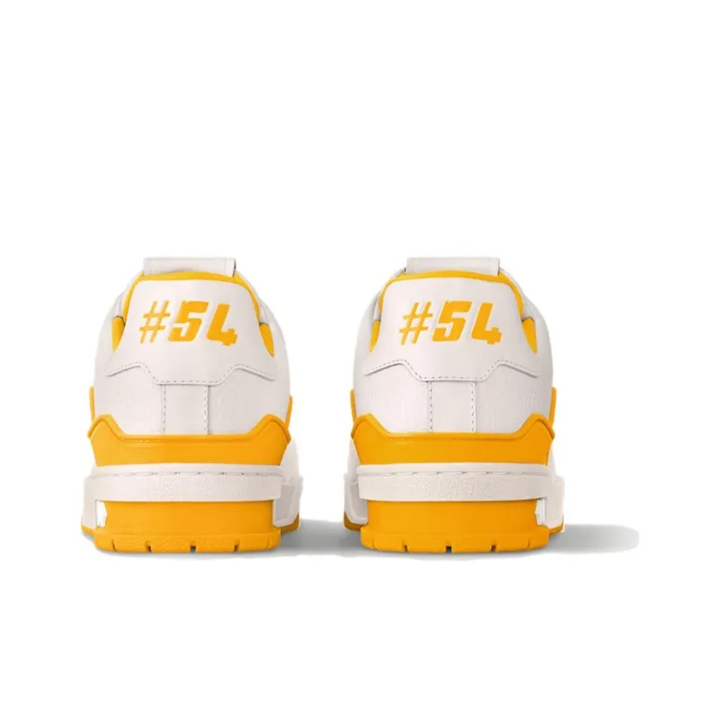 LOUIS VUITTON Trainer Low Top Skateboard Shoes Women's Yellow White-3