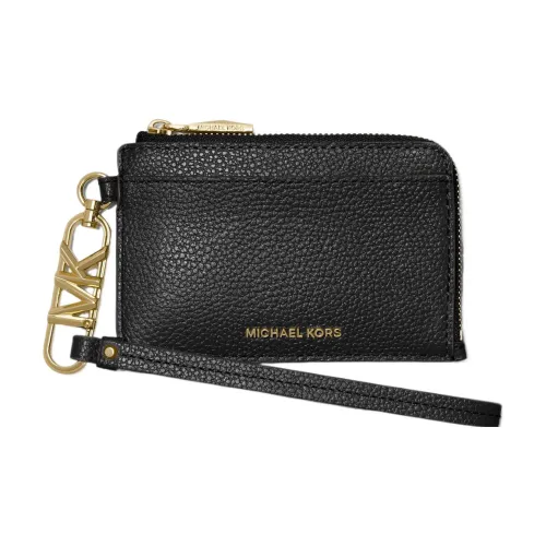 MICHAEL KORS Cow Leather Card Holder Small Size Women's Black