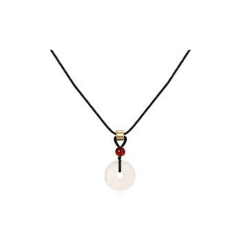 HOLLY RYAN Agate New Chinese Style Peace Buckle Necklace Unisex