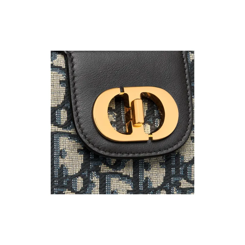 DIOR 30 Montaigne Cow Leather Bucket Bag Handbag Shoulder Bag Women's Blue-5