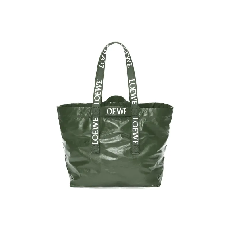 LOEWE Cow Leather Tote Bag, Shopping Bag, Shoulder Bag, Handbag Regular Men's Dark Green-0