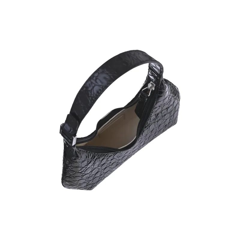By Far Baby Amber Calfskin Crescent Bag, Handbag, Shoulder Bag, Crossbody Bag Regular Women's Black-5