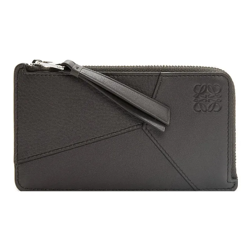 LOEWE Puzzle Cow Leather Card Holder Regular Men's Dark Gray-0