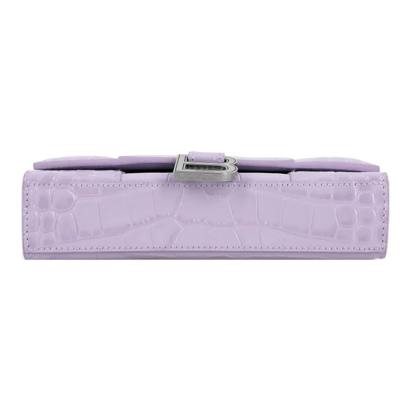 Balenciaga Hourglass Cow Leather Wallet Regular Women's Light Purple-4