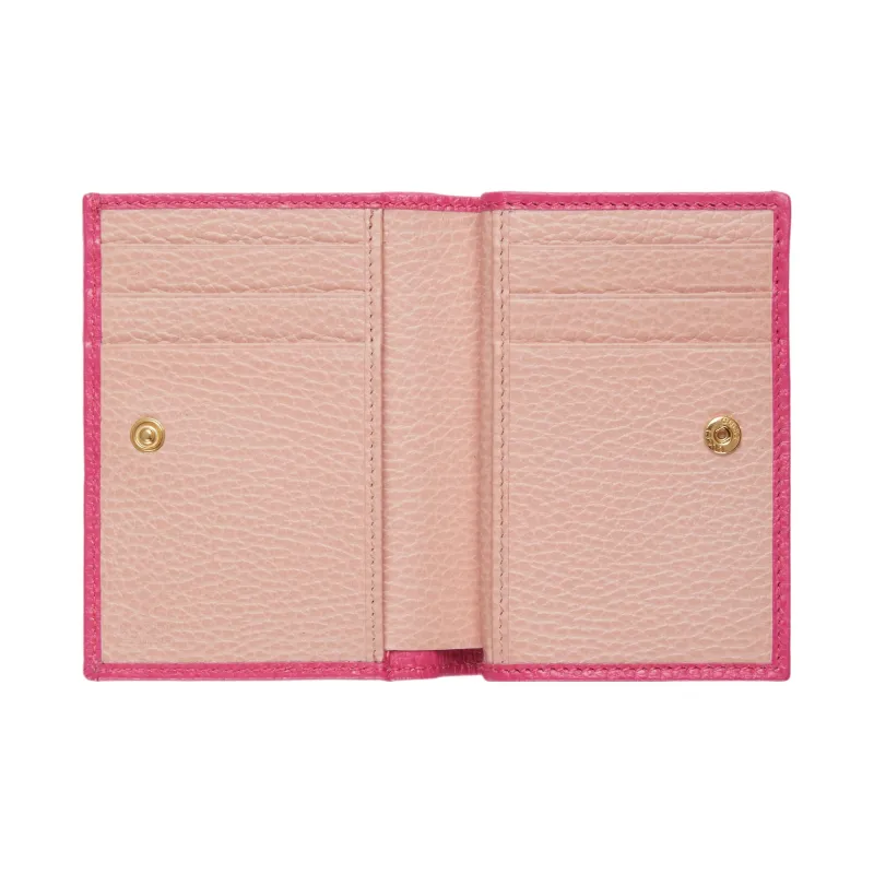 GUCCI GG Marmont Leather Wallet Regular Women's Fuchsia-4