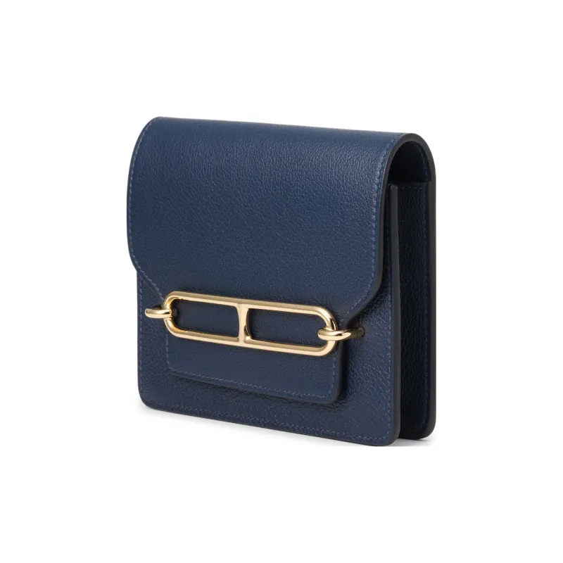 HERMES Roulis Evercolor Calfskin Coin Pocket, Pig Nose Wallet Women's 2Z Bleu Nuit Midnight Blue-2