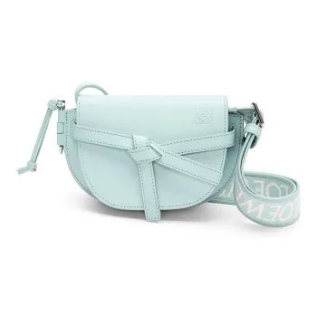 LOEWE Gate Soft Cow Leather Jacquard Shoulder Bag Crossbody Bag Mini Women's Iceberg Blue