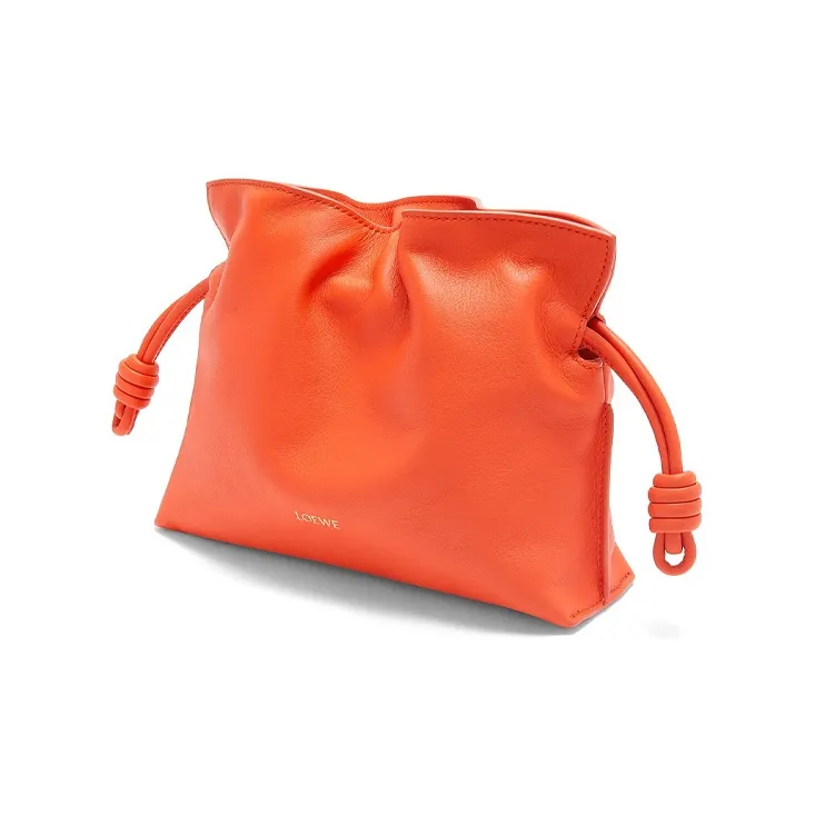 LOEWE Flamenco Nappa Cow Leather Clutch Mini Women's Vivid Orange-1