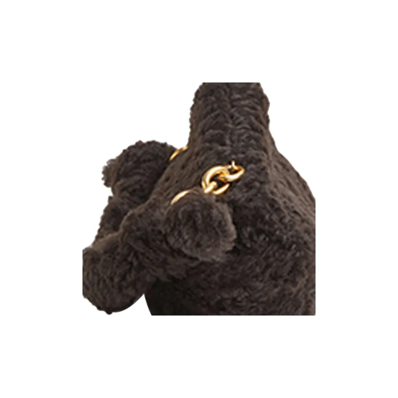 Bottega Veneta Sheepskin Clutch Women's Dark Brown-3