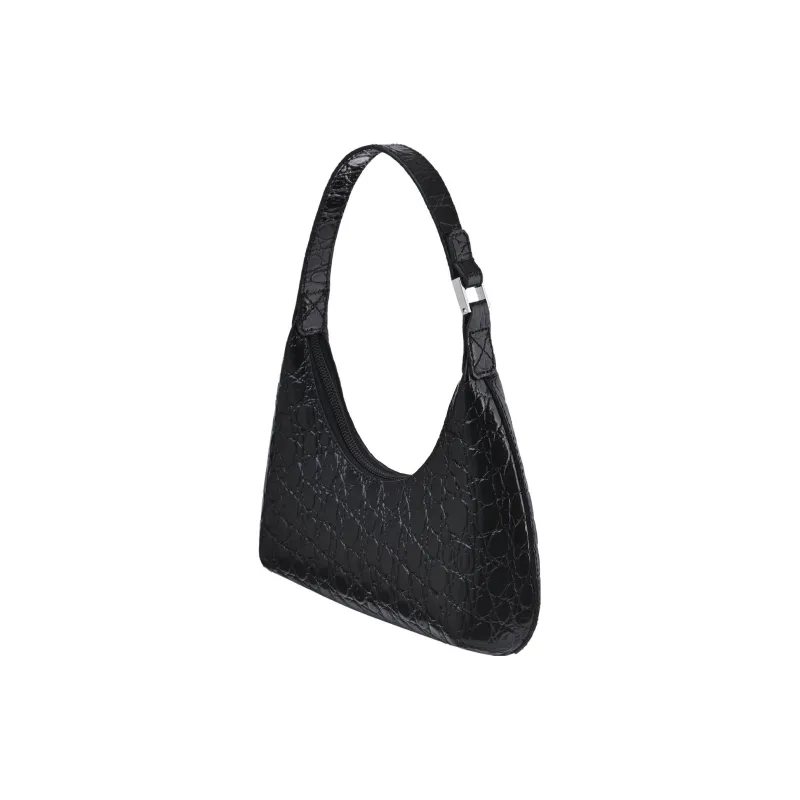 By Far Baby Amber Calfskin Crescent Bag, Handbag, Shoulder Bag, Crossbody Bag Regular Women's Black-4
