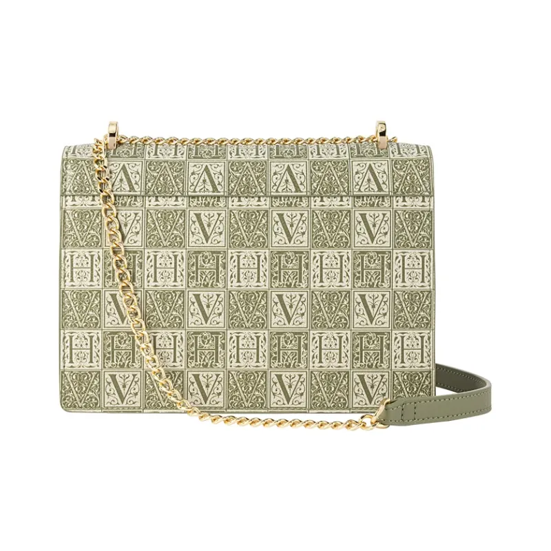 VANESSA HOGAN Cow Leather Shoulder Bag Crossbody Bag Women's Apricot/Green-2
