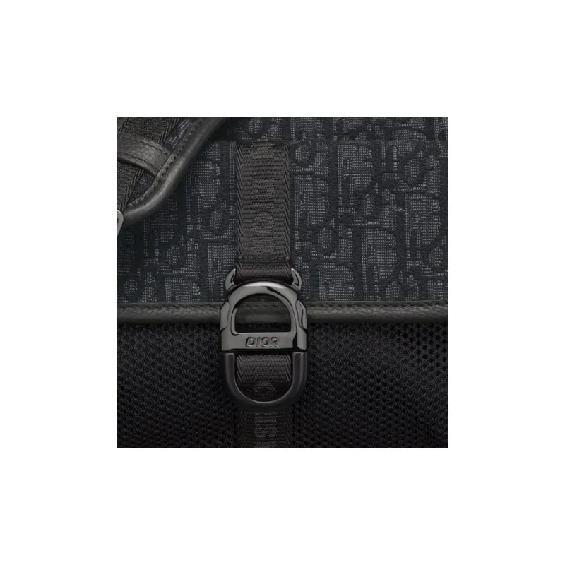 DIOR Oblique Print Shoulder Bag Crossbody Bag Mini Men's Black-5