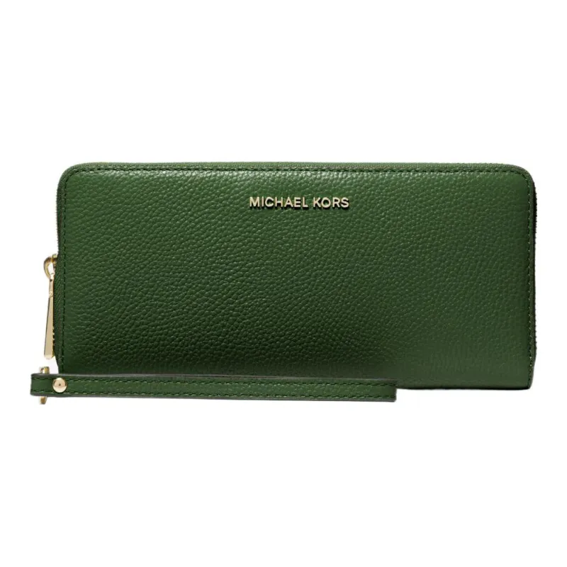 MICHAEL KORS Wristlets Litchi Grain Leather Wallet Women's Amazon Green-0