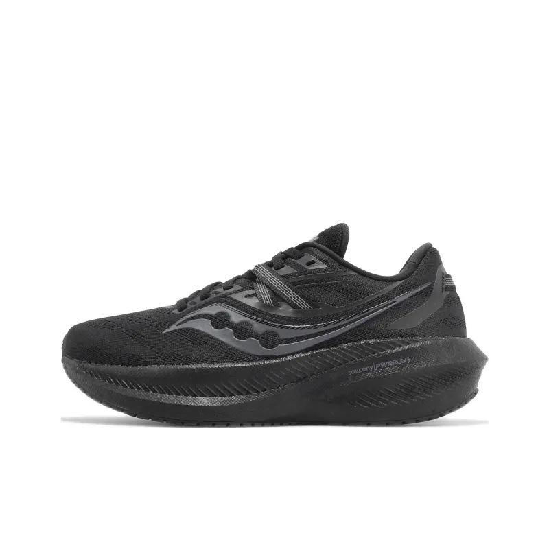 Saucony Triumph 20 Abrasion Resistant Breathable Coverage Low Top Marathon Running Shoes Women's Black-0