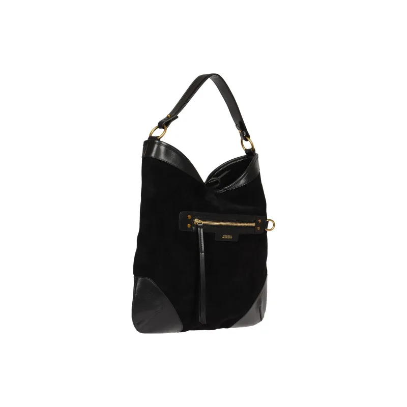 ISABEL MARANT Calfskin Suede Portable Crossbody Bag Shoulder Bag Women's Black-1