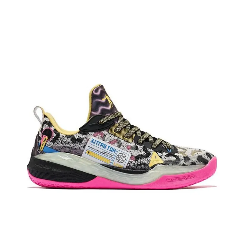 QIAODAN Sharp Edge 6.0PRO LOW Cushioning Anti Slip And Wear Resistant Low Top Basketball Shoes Men's Black Pink-1