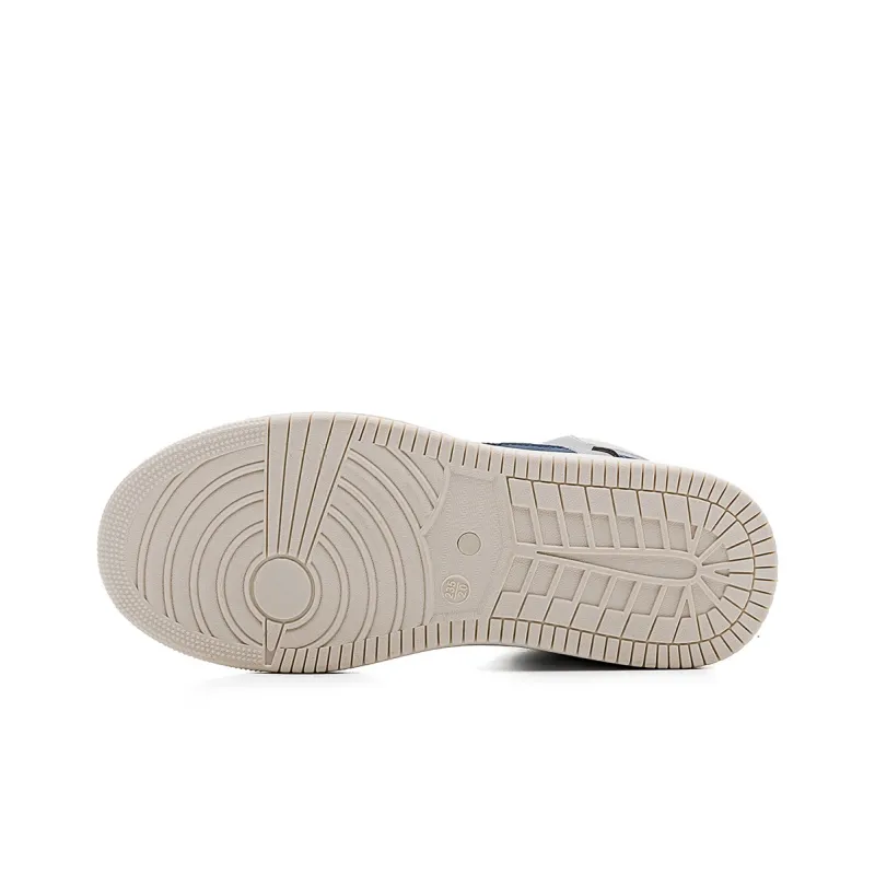 RENBEN Warm Anti-Slip And Wear-Resistant High-Top Skateboard Shoes Women's Beige Blue-4