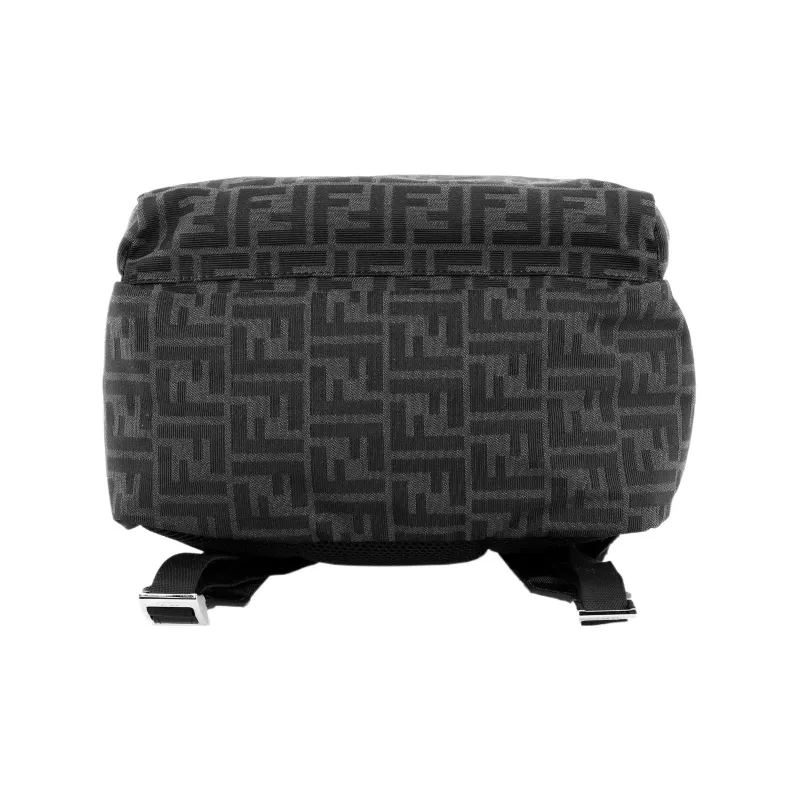 FENDI Calfskin Backpack Medium Size Men's Black-4