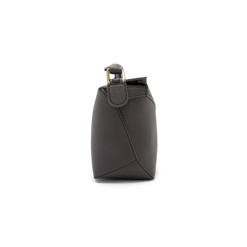 LOEWE Puzzle Soft Grain Cow Leather Puzzle Bag, Shoulder Bag, Crossbody Bag, Handbag Mini Women's Dark Gray-3