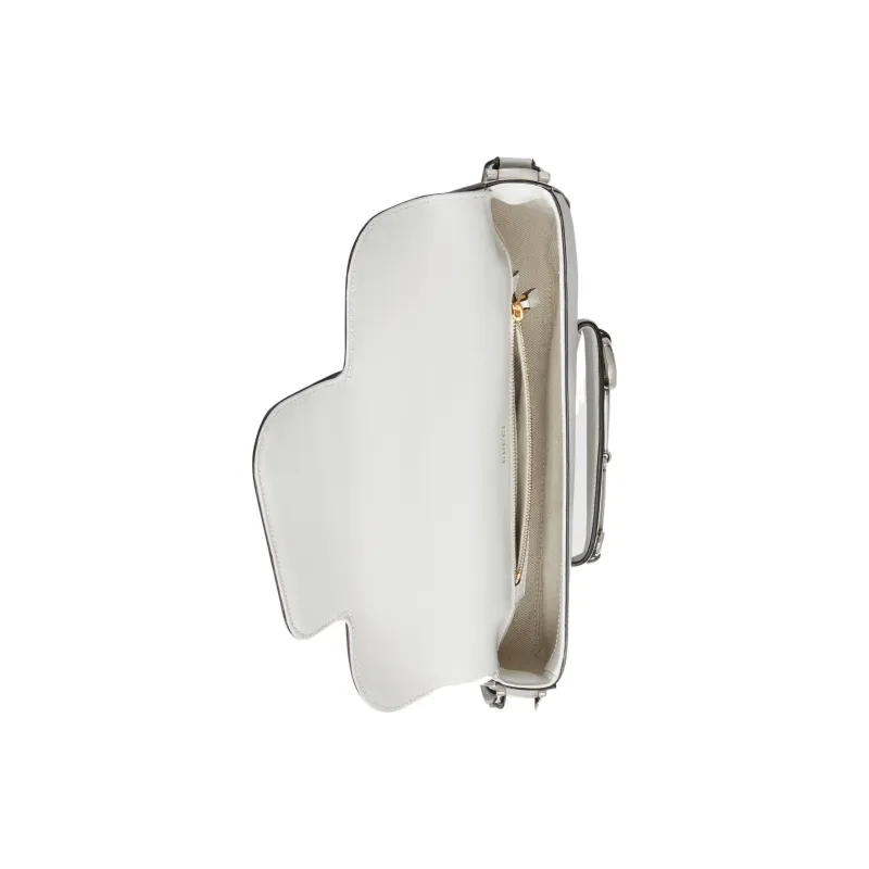 GUCCI Horsebit 1955 Leather Handbag Shoulder Bag Women's White-6